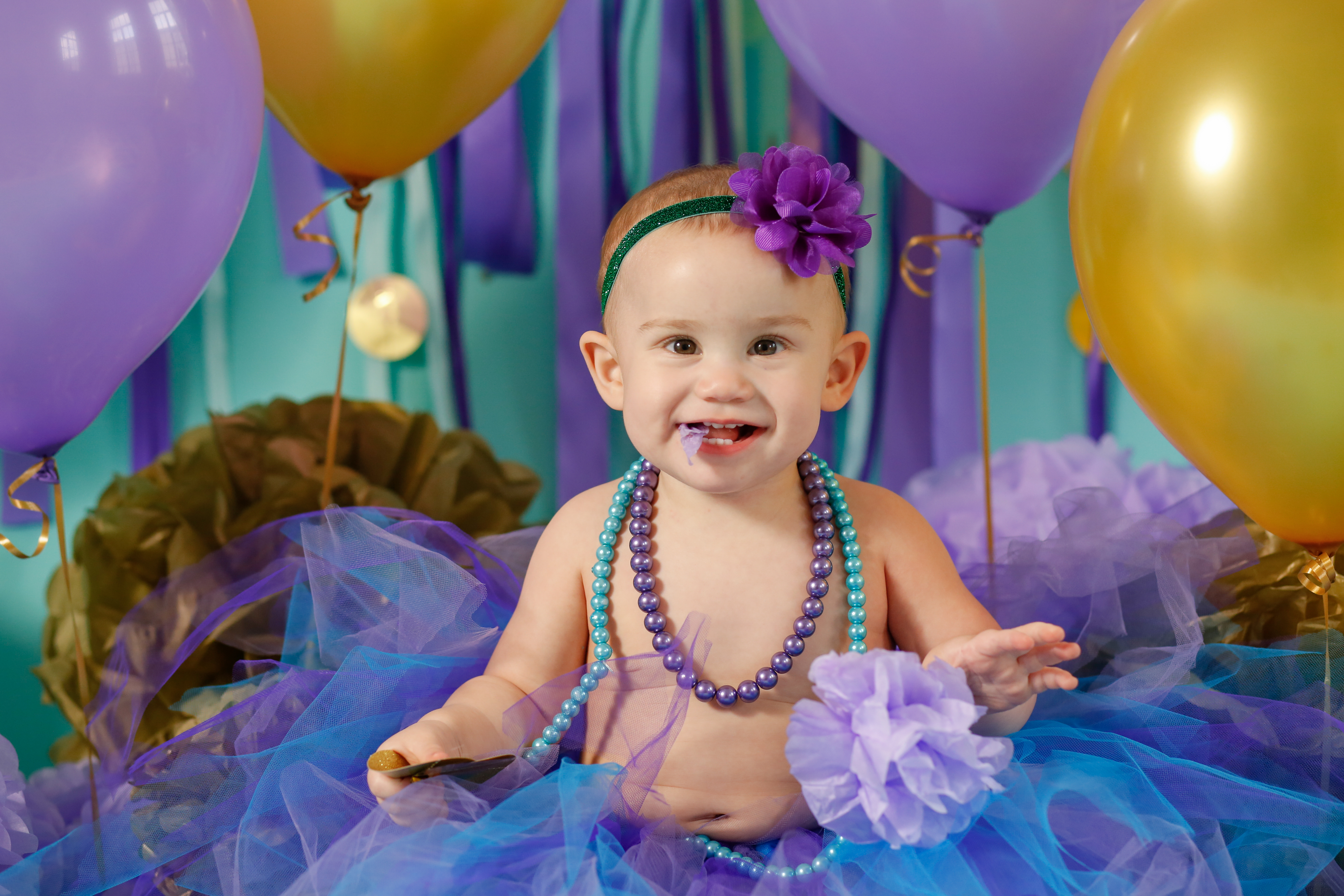 Mermaid Themed. First Birthday. Cake Smash. Photo Shoot.